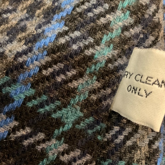 VTG London Fog Trench Coat Blue Women's Sz 8 Petite Wool Plaid Removable Lining - Picture 8 of 11